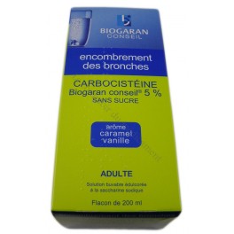 Carbocistéine Biogaran conseil 5% sans sucre Carbocistéine Biogaran conseil 5% sans sucre